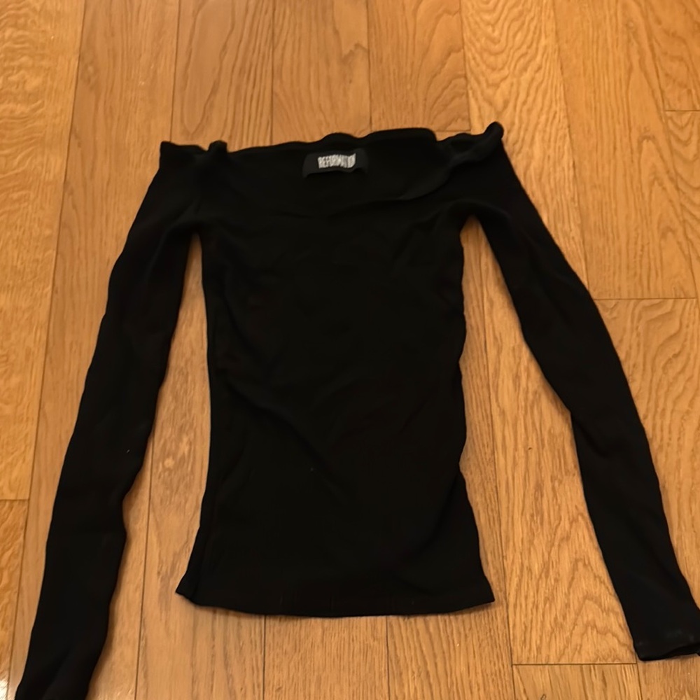 Reformation Black Off-Shoulder Top